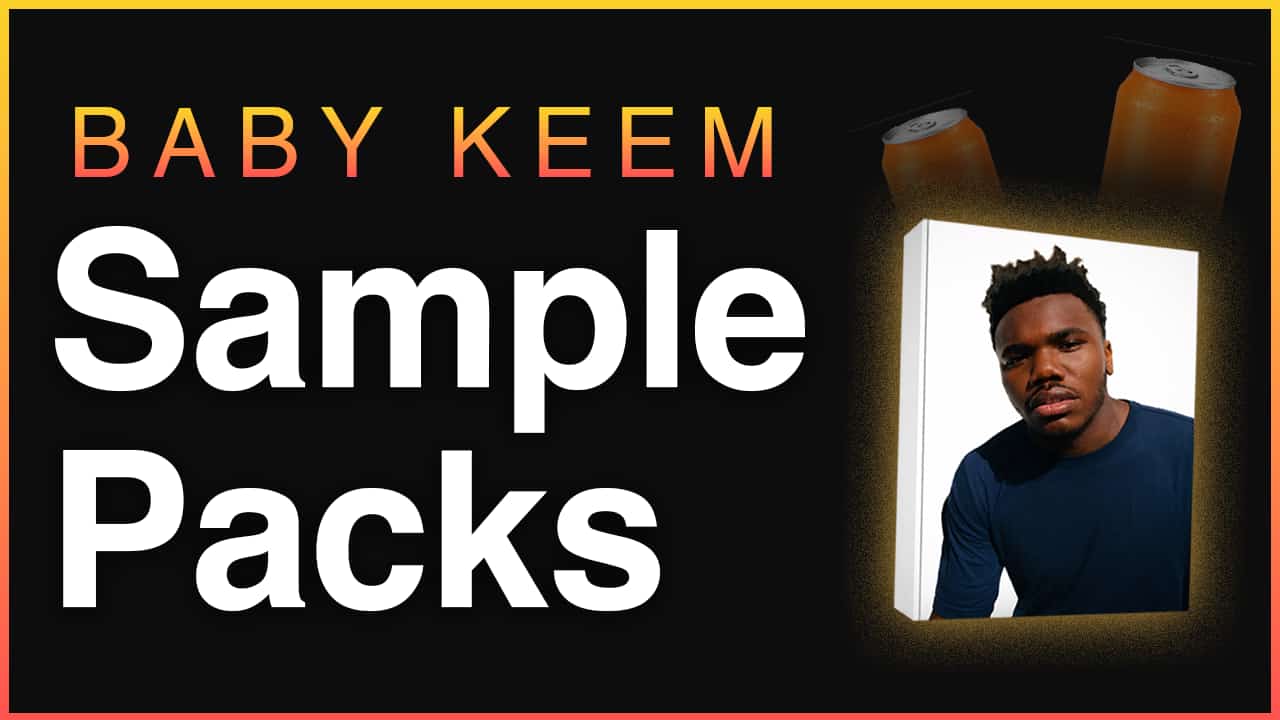 Baby Keem Sample Packs banner featuring the artist on a product box