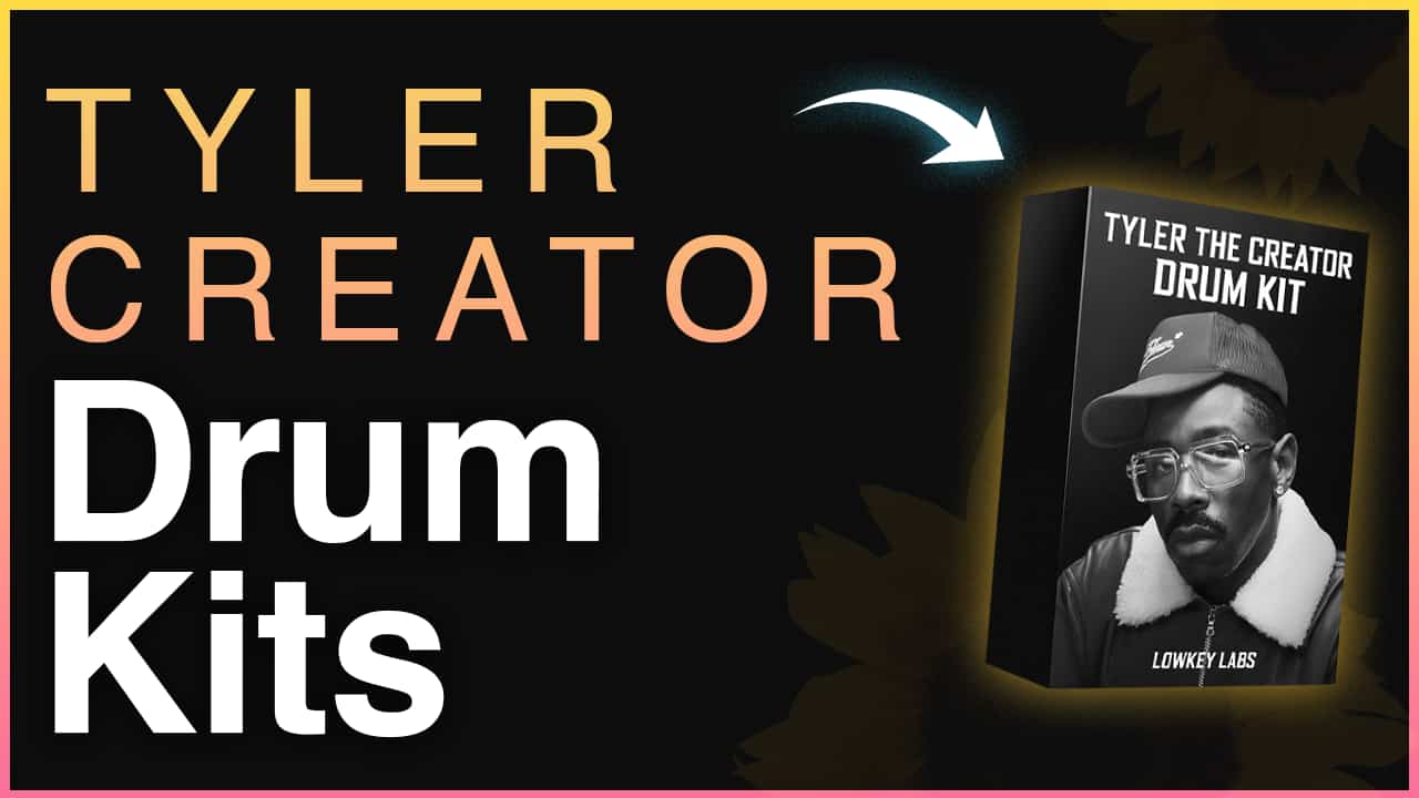Tyler, The Creator Drum Kits banner featuring a Lowkey Labs product mockup