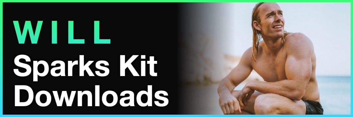 Will Sparks Kit Downloads banner featuring a portrait of the DJ at the beach